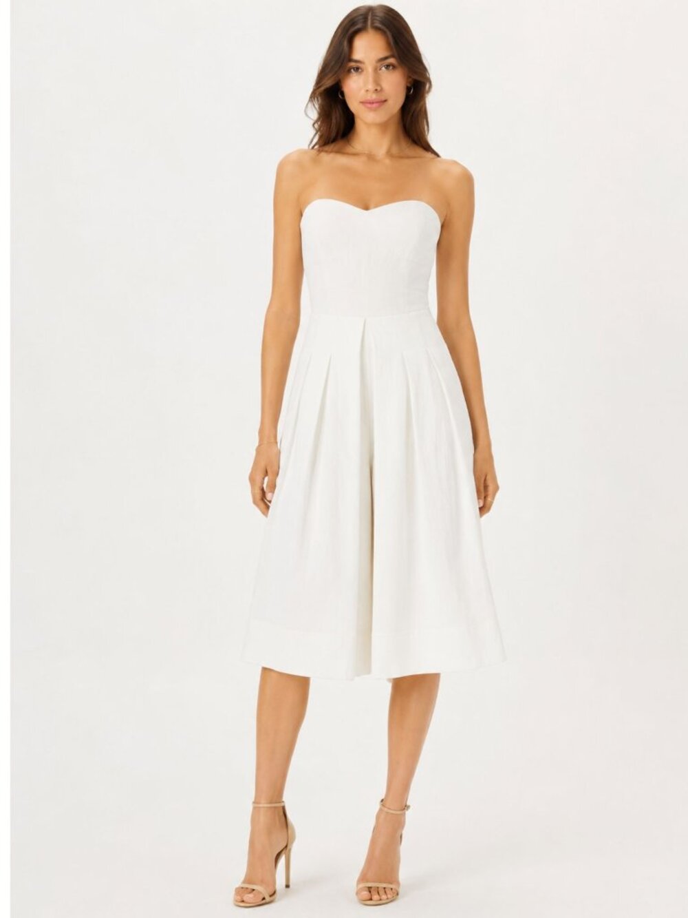 Rent the Runway Greylin White Sweetheart Cropped Jumpsuit Size Medium